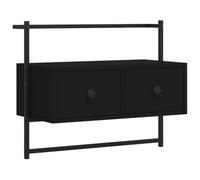 Vidaxl Meuble Tv Mural Noir 60,5x30x51 Cm Bois D'ingénierie Multicolore