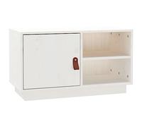 vidaXL Meuble TV Blanc 70x34x40 cm Bois de pin Massif