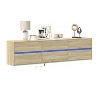 Vidaxl Meuble Tv Mural Avec Led Chêne Sonoma 180x31x45 Cm
