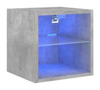 vidaXL Meuble TV mural 836979 – Meuble télé suspendu moderne avec LED et étagère – Gris