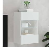 vidaXL Meuble TV mural 837078 – suspendu avec lumières LED et étagère, moderne