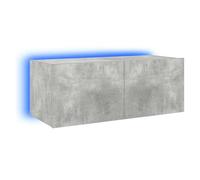vidaXL Meuble TV mural 837287 – Flottant moderne LED avec rangement Gris béton 80x35x31 cm