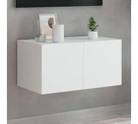 Vidaxl Meuble Tv Mural Avec Lumières Led Blanc 60x35x31 Cm Blanc