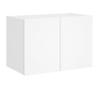 vidaXL Meuble TV Mural avec Lumières LED, Armoire de Télévision Suspendue avec Rangement, Meuble Télé Flottant Salon, Moderne, Blanc Bois d'Ingénierie