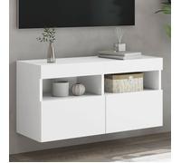 vidaXL Meuble TV Mural avec Lumières LED, Armoire de Télévision Suspendue avec Rangement, Meuble Télé Flottant Salon, 837197