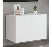 Vidaxl Meuble Tv Mural Avec Lumières Led Blanc 60x35x41 Cm Blanc