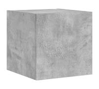 vidaXL Meuble TV Mural avec Lumières LED, Armoire de Télévision Suspendue avec Rangement, Meuble Télé Flottant, Moderne, Gris Béton Bois d'Ingénierie