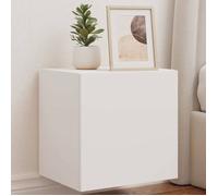 Vidaxl Meuble Tv Mural Avec Lumières Led Blanc 40,5x35x40 Cm Multicolore