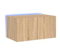 Vidaxl Meuble Tv Mural Avec Lumières Led Chêne Sonoma 60x35x31 Cm