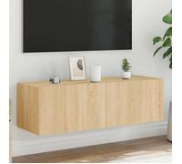 vidaXL Meuble TV Mural avec Lumières LED, Armoire de Télévision Suspendue, Meuble Télé Flottant, Moderne, Chêne Sonoma Bois 837297