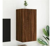 vidaXL Meuble TV mural avec lumières LED chêne marron 40,5x35x80 cm