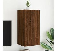 vidaXL Meuble TV mural avec lumières LED chêne marron 40,5x35x80 cm837266 Marron G