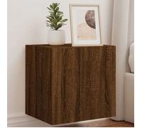 vidaXL Meuble TV Mural avec Lumières LED, Armoire de Télévision Suspendue, Meuble Télé Flottant, Moderne, Chêne Marron Bois 837258
