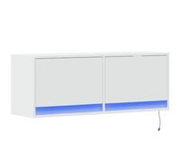 vidaXL Armoire TV murale 852362 – avec éclairage LED – 100x31x35 cm – Blanc