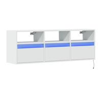 vidaXL Meuble TV Mural avec lumières LED Blanc 130x31x45 cm