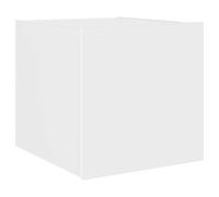 vidaXL Meuble TV mural suspendu - Moderne, LED et rangement - Blanc bois d'ingénierie