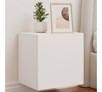 vidaXL Meuble TV Mural avec Lumières LED, Armoire de Télévision Suspendue avec Rangement, Meuble Télé Flottant Salon, 837246