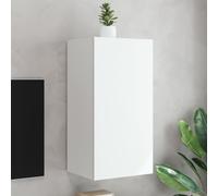 Vidaxl Meuble Tv Mural Avec Lumières Led Blanc 40,5x35x80 Cm Multicolore