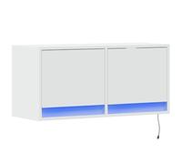 vidaXL Armoire TV murale avec éclairage LED blanc 80x31x38 cm