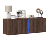 Vidaxl Meuble Tv Mural Avec Lumières Led Chêne Marron 100x31x35 Cm Marron