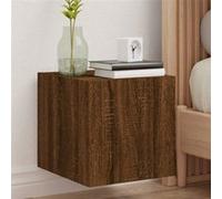 vidaXL Meuble TV mural avec lumières LED chêne marron 30,5x35x30 cm837230 Marron G
