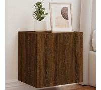 Vidaxl Meuble Tv Mural Avec Lumières Led Chêne Marron 40,5x35x40 Cm Multicolore