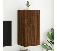 vidaXL Meuble TV mural avec lumières LED chêne marron 40,5x35x80 cm