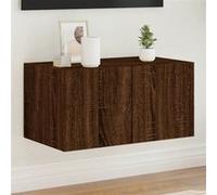 vidaXL Meuble TV mural avec lumières LED chêne marron 60x35x31 cm837279 Marron G