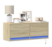 Vidaxl Meuble Tv Mural Avec Lumières Led Chêne Sonoma 100x31x35 Cm