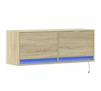 vidaXL Meuble TV mural suspendu LED chêne Sonoma 100x31x35 cm
