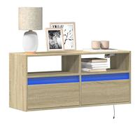 vidaXL Meuble TV mural avec lumières LED chêne Sonoma 100x31x45 cm