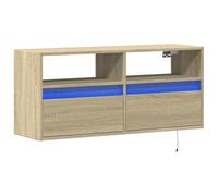 vidaXL Meuble TV mural avec lumières LED chêne Sonoma 100x31x45 cm