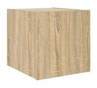 vidaXL Meuble TV Mural avec lumières LED chêne Sonoma 30,5x35x30 cm