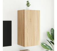 Vidaxl Meuble Tv Mural Avec Lumières Led Chêne Sonoma 40,5x35x80 Cm Multicolore