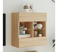 Vidaxl Meuble Tv Mural Avec Lumières Led Chêne Sonoma 58,5x30x60,5 Cm Multicolore