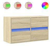 Vidaxl Meuble Tv Mural Avec Lumières Led Chêne Sonoma 80x31x45 Cm