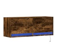 vidaXL Armoire TV murale avec éclairage LED gris béton 100x31x35 cm