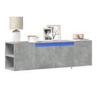 vidaXL Meuble TV Mural avec lumières LED Gris béton 135x31x39,5 cm, Meuble TV Suspendu au Mur, unité TV Flottante, Support TV Mural