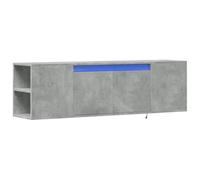 Vidaxl Meuble Tv Mural Avec Lumières Led Gris Béton 135x31x39,5 Cm Multicolore