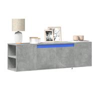 Vidaxl Meuble Tv Mural Avec Lumières Led Gris Béton 135x31x39,5 Cm Multicolore