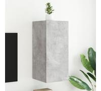 vidaXL Meuble TV mural avec lumières LED gris béton 30,5x35x70 cm