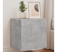 Vidaxl Meuble Tv Mural Avec Lumières Led Gris Béton 40,5x35x40 Cm Multicolore