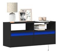 vidaXL Meuble TV mural avec lumières LED Noir 100x31x45 cm