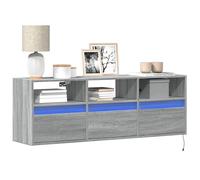 vidaXL Meuble TV mural avec lumières LED sonoma gris 130x31x45 cm