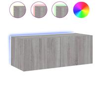 Vidaxl Meuble Tv Mural Avec Lumières Led Sonoma Gris 80x35x31 Cm Gris