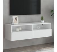 Meuble TV mural blanc 100x30x30 cm bois d ingénierie
