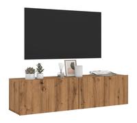 Vidaxl Meuble Tv Mural Chêne Artisanal 120x30x30 Cm Bois D'ingénierie Marron