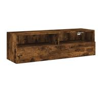 vidaXL Meuble TV mural 836890 chêne fumé 100×30×30 cm bois d'ingénierie