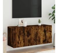 Vidaxl Meuble Tv Mural Chêne Fumé 100x30x41 Cm