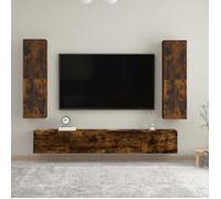 vidaXL Meuble TV mural 826676 Chêne fumé 30,5x30x110 cm